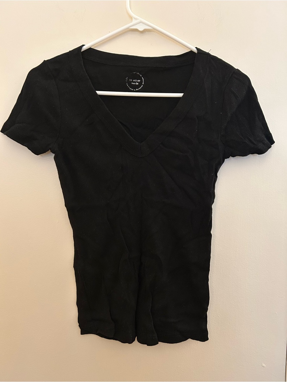 River Island Ribbed V-Neck T-Shirt